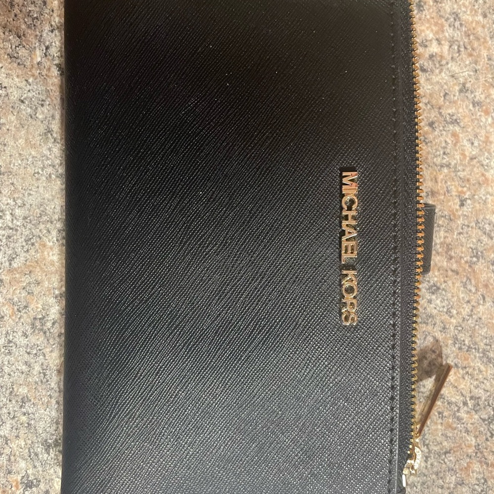 Michael Kors Black Wallet with Gold Accents